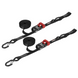 AFX Motorsports | 1In x 15Ft Ratchet Tie Down w/ Snap FtSFt Hooks w/ Soft Tie (2 Pack) - Black