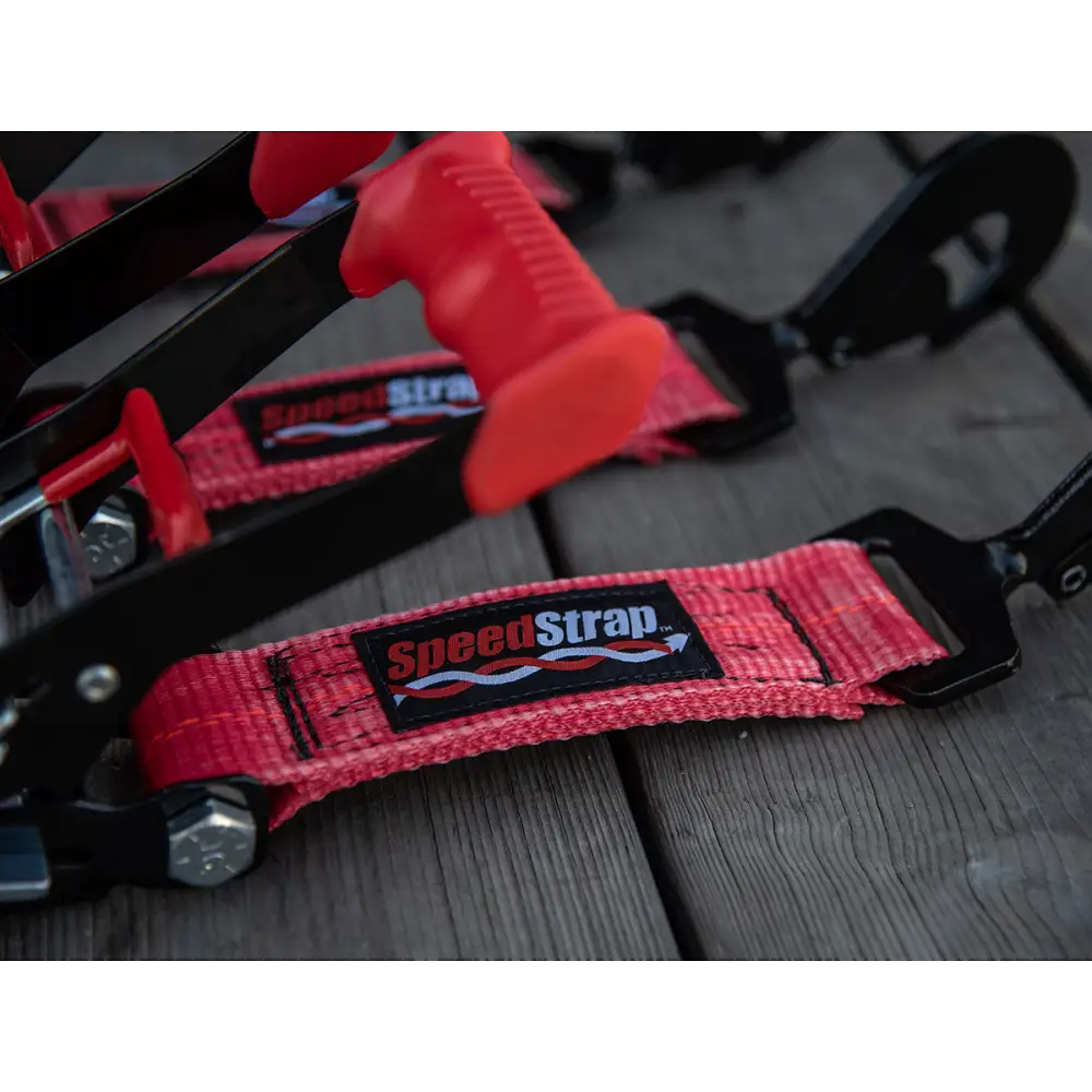 AFX Motorsports | 2In x 8Ft Ratchet Tie Down w/ Twisted Snap Hooks & Axle Strap Combo -BLACK