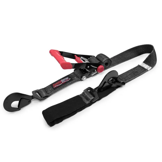 AFX Motorsports | 2In x 8Ft Ratchet Tie Down w/ Twisted Snap Hooks & Axle Strap Combo -BLACK