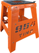 Orange step stool with '354 Tino' branding on a white background